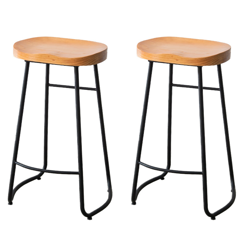 Modern Footrest Solid Wood Bar Stool Dessert Shop Backless Stool Wood 2 Piece Set Clearhalo 'Bar Furniture' 'Bar Stools' 'bar_stools' 'furn' 'furn_bar_stools' 'Furniture' 'Kitchen & Dining Furniture' 5967187