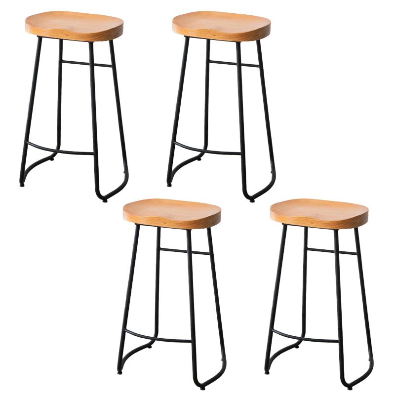 Modern Footrest Solid Wood Bar Stool Dessert Shop Backless Stool Wood 4 Piece Set Clearhalo 'Bar Furniture' 'Bar Stools' 'bar_stools' 'furn' 'furn_bar_stools' 'Furniture' 'Kitchen & Dining Furniture' 5967188