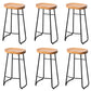 Modern Footrest Solid Wood Bar Stool Dessert Shop Backless Stool Wood 6 Piece Set Clearhalo 'Bar Furniture' 'Bar Stools' 'bar_stools' 'furn' 'furn_bar_stools' 'Furniture' 'Kitchen & Dining Furniture' 5967191
