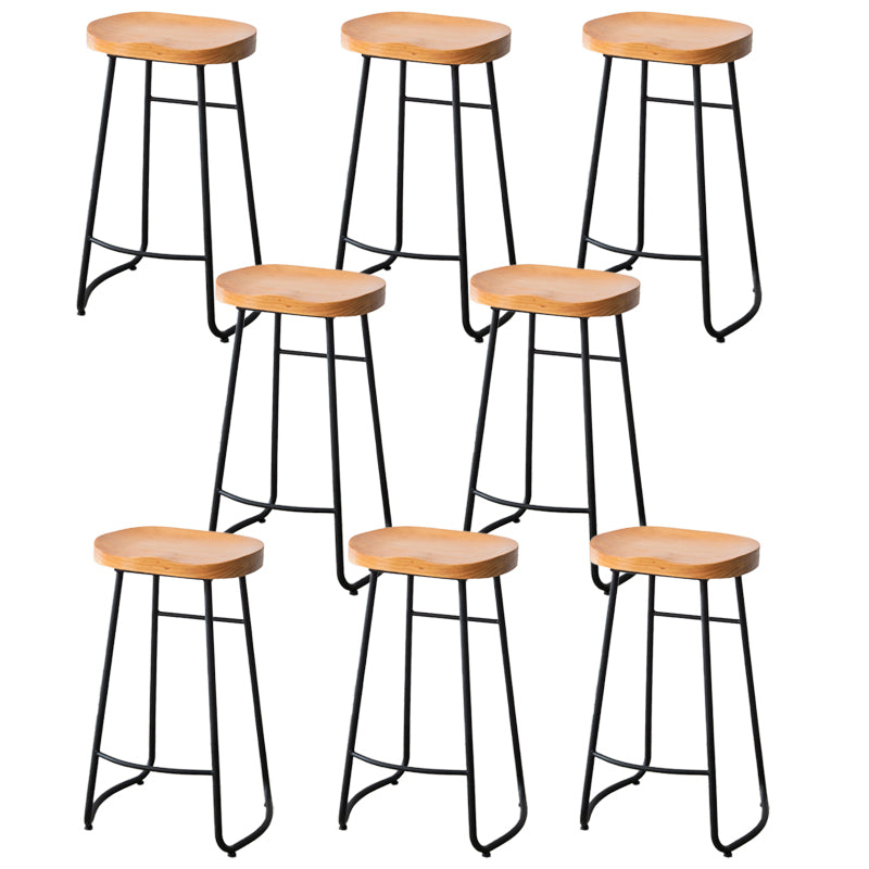 Modern Footrest Solid Wood Bar Stool Dessert Shop Backless Stool Wood 8 Piece Set Clearhalo 'Bar Furniture' 'Bar Stools' 'bar_stools' 'furn' 'furn_bar_stools' 'Furniture' 'Kitchen & Dining Furniture' 5967192