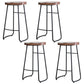 Modern Footrest Solid Wood Bar Stool Dessert Shop Backless Stool Walnut 4 Piece Set Clearhalo 'Bar Furniture' 'Bar Stools' 'bar_stools' 'furn' 'furn_bar_stools' 'Furniture' 'Kitchen & Dining Furniture' 5967196