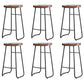 Modern Footrest Solid Wood Bar Stool Dessert Shop Backless Stool Walnut 6 Piece Set Clearhalo 'Bar Furniture' 'Bar Stools' 'bar_stools' 'furn' 'furn_bar_stools' 'Furniture' 'Kitchen & Dining Furniture' 5967197