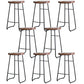 Modern Footrest Solid Wood Bar Stool Dessert Shop Backless Stool Walnut 8 Piece Set Clearhalo 'Bar Furniture' 'Bar Stools' 'bar_stools' 'furn' 'furn_bar_stools' 'Furniture' 'Kitchen & Dining Furniture' 5967198