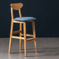 Scandinavian Wood Stool Rectangle Seat Upholstered Counter Stool