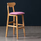 Scandinavian Wood Stool Rectangle Seat Upholstered Counter Stool