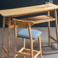 Scandinavian Wood Stool Rectangle Seat Upholstered Counter Stool