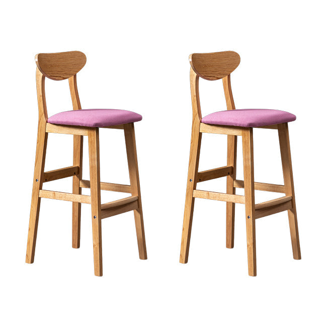 Scandinavian Wood Stool Rectangle Seat Upholstered Counter Stool