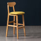 Scandinavian Wood Stool Rectangle Seat Upholstered Counter Stool