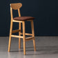 Scandinavian Wood Stool Rectangle Seat Upholstered Counter Stool