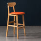 Scandinavian Wood Stool Rectangle Seat Upholstered Counter Stool