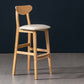 Scandinavian Wood Stool Rectangle Seat Upholstered Counter Stool