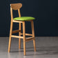 Scandinavian Wood Stool Rectangle Seat Upholstered Counter Stool