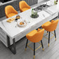 Glam Metal Barstool Faux Leather Kitchen Counter Stool in Matte Finish with 4 Legs Clearhalo 'Bar Furniture' 'Bar Stools' 'bar_stools' 'furn' 'furn_bar_stools' 'Furniture' 'Kitchen & Dining Furniture' 5967500