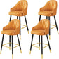 Glam Metal Barstool Faux Leather Kitchen Counter Stool in Matte Finish with 4 Legs Orange 4 Piece Set Clearhalo 'Bar Furniture' 'Bar Stools' 'bar_stools' 'furn' 'furn_bar_stools' 'Furniture' 'Kitchen & Dining Furniture' 5967507