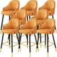Glam Metal Barstool Faux Leather Kitchen Counter Stool in Matte Finish with 4 Legs Orange 8 Piece Set Clearhalo 'Bar Furniture' 'Bar Stools' 'bar_stools' 'furn' 'furn_bar_stools' 'Furniture' 'Kitchen & Dining Furniture' 5967509