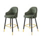 Glam Metal Barstool Faux Leather Kitchen Counter Stool in Matte Finish with 4 Legs Green 2 Piece Set Clearhalo 'Bar Furniture' 'Bar Stools' 'bar_stools' 'furn' 'furn_bar_stools' 'Furniture' 'Kitchen & Dining Furniture' 5967510