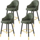 Glam Metal Barstool Faux Leather Kitchen Counter Stool in Matte Finish with 4 Legs Green 4 Piece Set Clearhalo 'Bar Furniture' 'Bar Stools' 'bar_stools' 'furn' 'furn_bar_stools' 'Furniture' 'Kitchen & Dining Furniture' 5967511