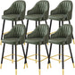 Glam Metal Barstool Faux Leather Kitchen Counter Stool in Matte Finish with 4 Legs Green 6 Piece Set Clearhalo 'Bar Furniture' 'Bar Stools' 'bar_stools' 'furn' 'furn_bar_stools' 'Furniture' 'Kitchen & Dining Furniture' 5967512