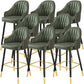 Glam Metal Barstool Faux Leather Kitchen Counter Stool in Matte Finish with 4 Legs Green 8 Piece Set Clearhalo 'Bar Furniture' 'Bar Stools' 'bar_stools' 'furn' 'furn_bar_stools' 'Furniture' 'Kitchen & Dining Furniture' 5967513