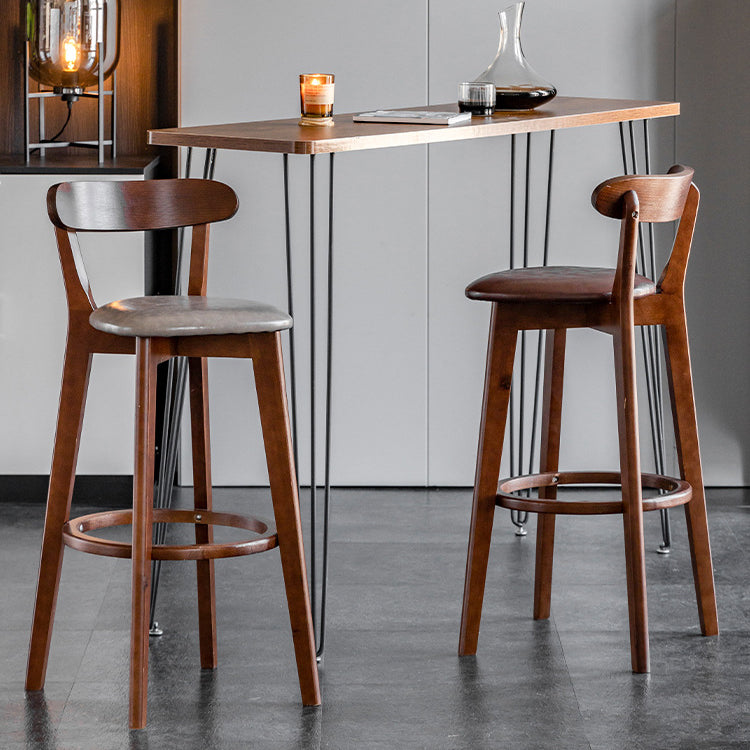 Sgabello di sedile rettangolo imbottito in tessuto in legno scandinavo in legno in finitura opaca