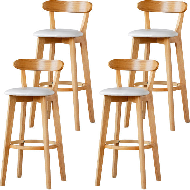 Sgabello di sedile rettangolo imbottito in tessuto in legno scandinavo in legno in finitura opaca