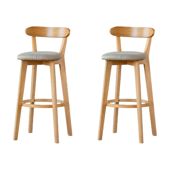 Sgabello di sedile rettangolo imbottito in tessuto in legno scandinavo in legno in finitura opaca