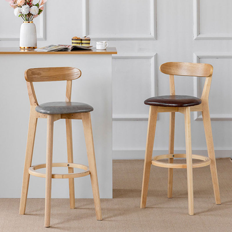 Sgabello di sedile rettangolo imbottito in tessuto in legno scandinavo in legno in finitura opaca