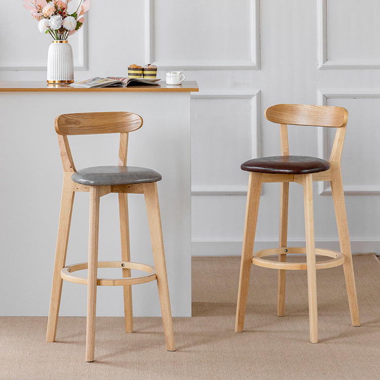 Sgabello di sedile rettangolo imbottito in tessuto in legno scandinavo in legno in finitura opaca