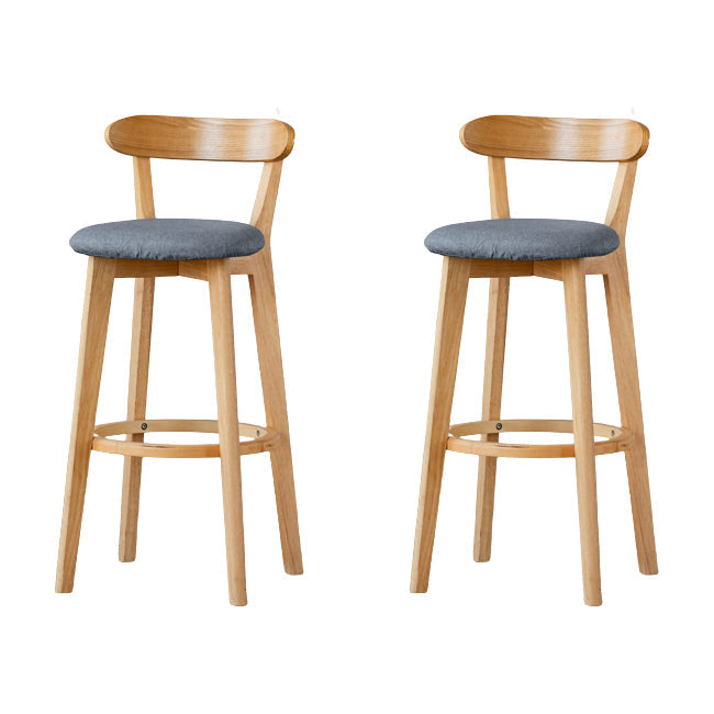 Sgabello di sedile rettangolo imbottito in tessuto in legno scandinavo in legno in finitura opaca