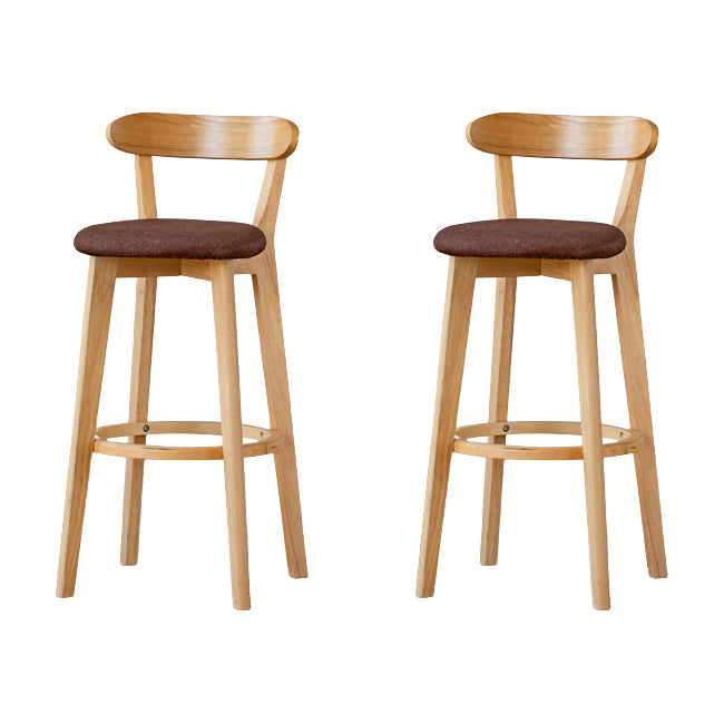 Sgabello di sedile rettangolo imbottito in tessuto in legno scandinavo in legno in finitura opaca