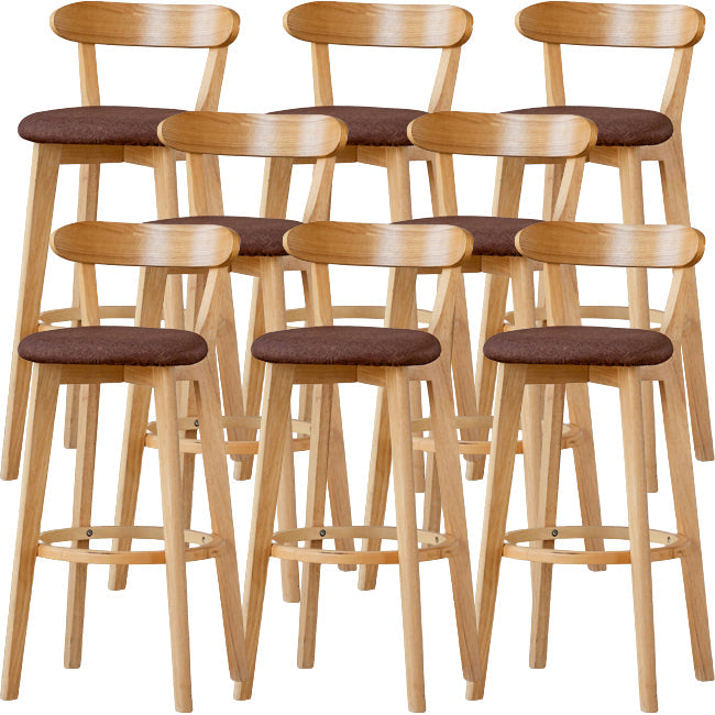 Sgabello di sedile rettangolo imbottito in tessuto in legno scandinavo in legno in finitura opaca