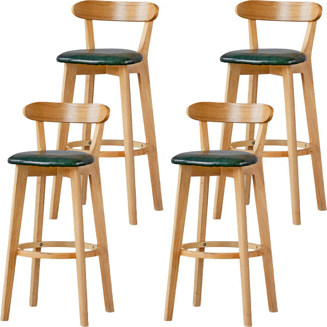 Sgabello di sedile rettangolo imbottito in tessuto in legno scandinavo in legno in finitura opaca