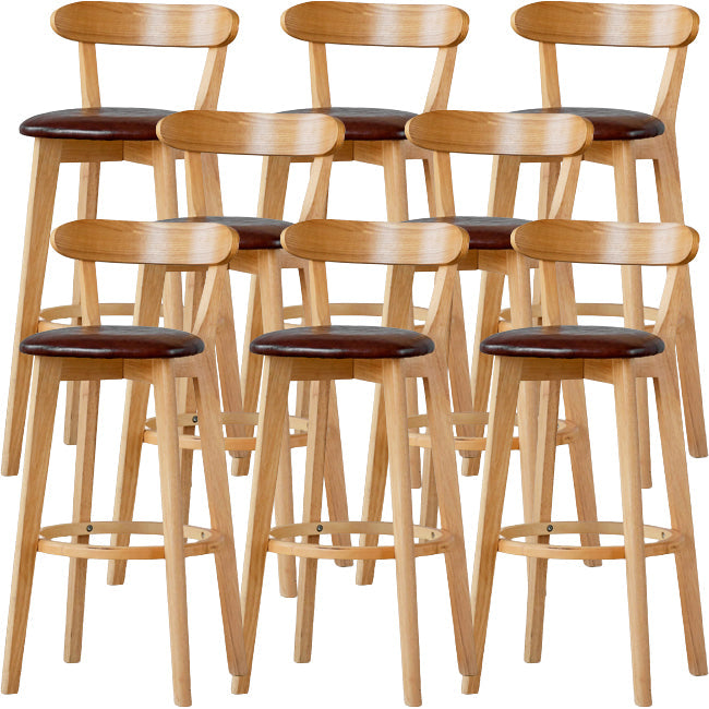 Sgabello di sedile rettangolo imbottito in tessuto in legno scandinavo in legno in finitura opaca