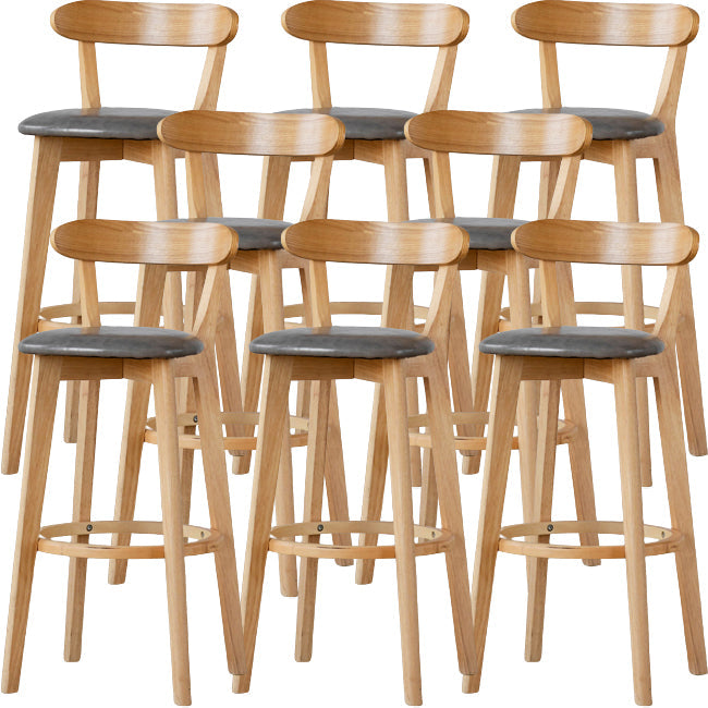 Sgabello di sedile rettangolo imbottito in tessuto in legno scandinavo in legno in finitura opaca