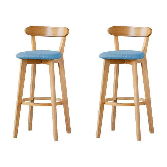 Sgabello di sedile rettangolo imbottito in tessuto in legno scandinavo in legno in finitura opaca