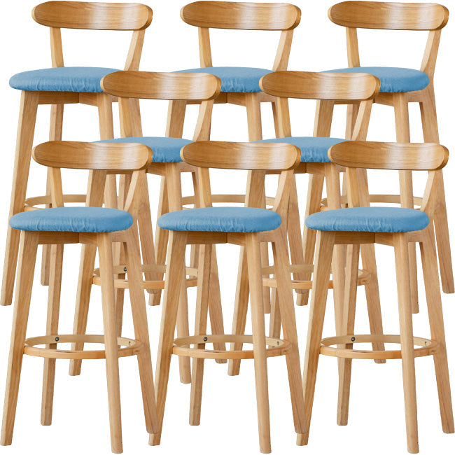 Sgabello di sedile rettangolo imbottito in tessuto in legno scandinavo in legno in finitura opaca