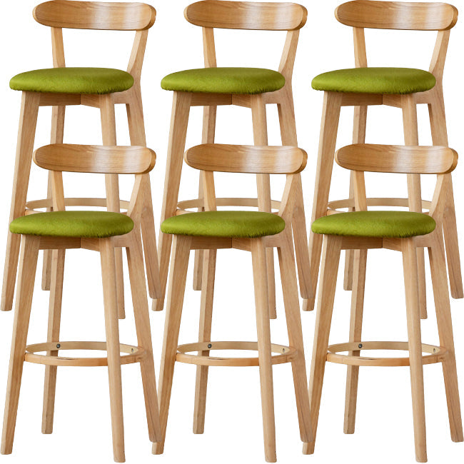 Sgabello di sedile rettangolo imbottito in tessuto in legno scandinavo in legno in finitura opaca