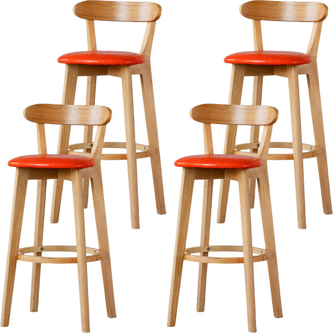 Sgabello di sedile rettangolo imbottito in tessuto in legno scandinavo in legno in finitura opaca