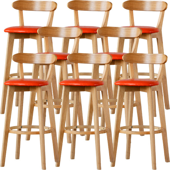 Sgabello di sedile rettangolo imbottito in tessuto in legno scandinavo in legno in finitura opaca