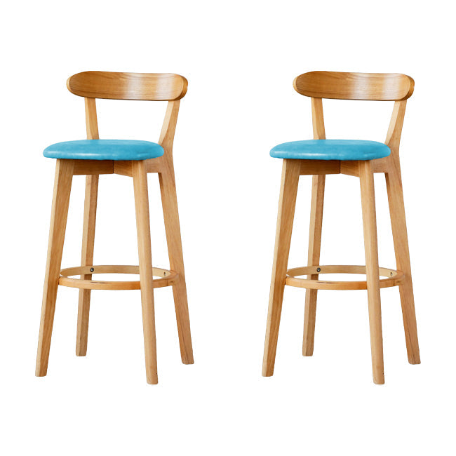 Sgabello di sedile rettangolo imbottito in tessuto in legno scandinavo in legno in finitura opaca