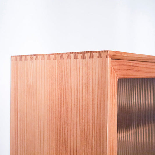 Server da pranzo in legno di pino credenza da cucina moderna con porta di vetro