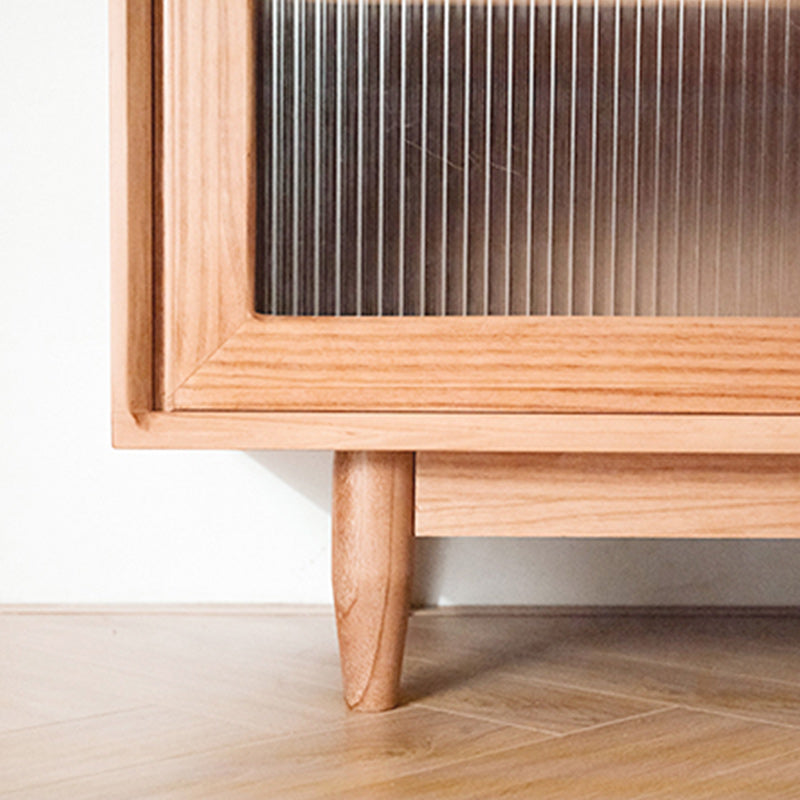 Servidor de comedor de madera de pino aparador de cocina moderno con puerta de vidrio