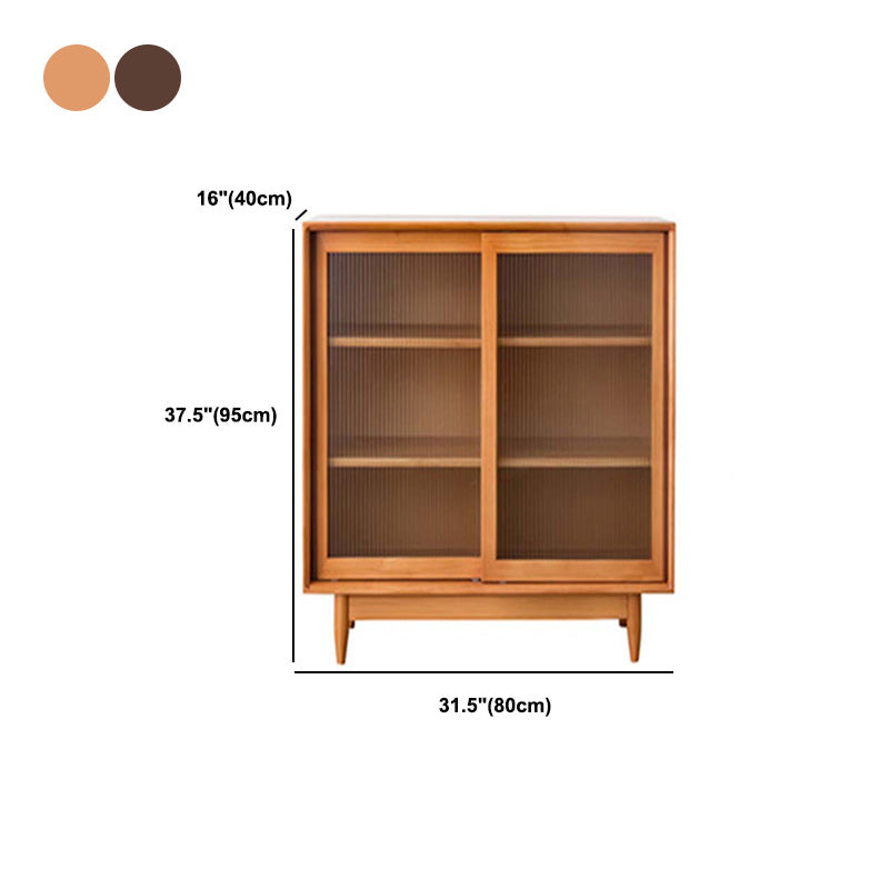 Servidor de comedor de madera de pino aparador de cocina moderno con puerta de vidrio