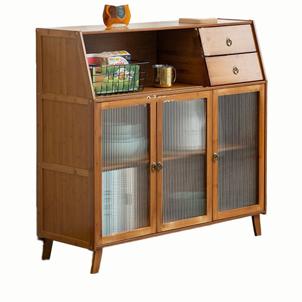 Server per pranzo acrilico contemporaneo server di bambù marrone per cucina