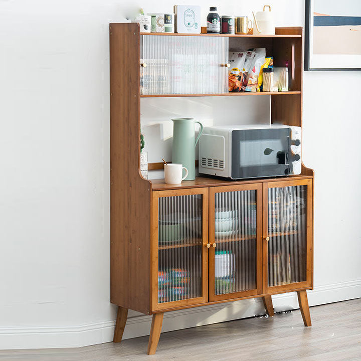 Server per pranzo acrilico contemporaneo server di bambù marrone per cucina