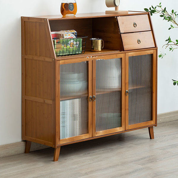 Server per pranzo acrilico contemporaneo server di bambù marrone per cucina