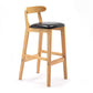 Solid Wood Armless Bar Chair Modern Low Back Bar Stool with Wooden Legs