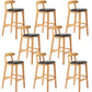 Solid Wood Armless Bar Chair Modern Low Back Bar Stool with Wooden Legs
