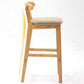 Solid Wood Armless Bar Chair Modern Low Back Bar Stool with Wooden Legs