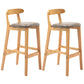 Solid Wood Armless Bar Chair Modern Low Back Bar Stool with Wooden Legs